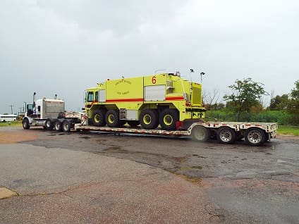 Firefighter truck transport