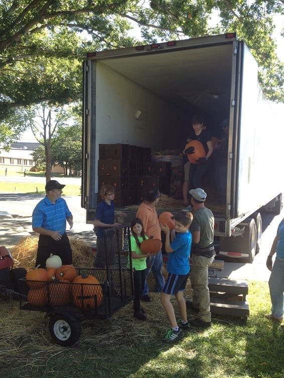 downloading pumpkin from truck